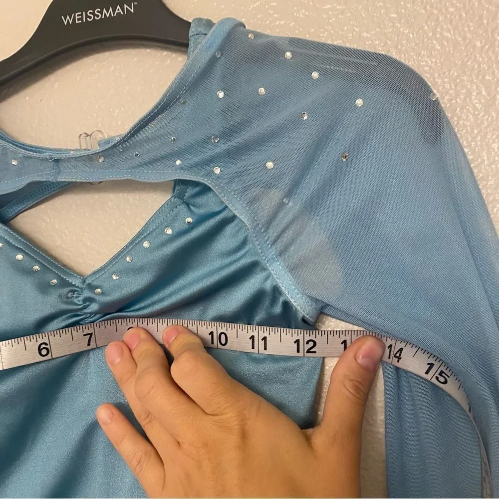 Weissman elite Dance costume blue poet Long illusion The Weather 16698 MC 10/12